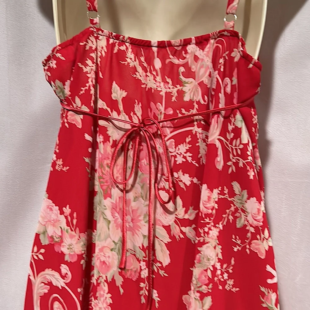 Oscar de la Renta Beautiful Dark Pink Floral Strappy Dress **Size M** 🌺🌺 - Picture 4 of 5